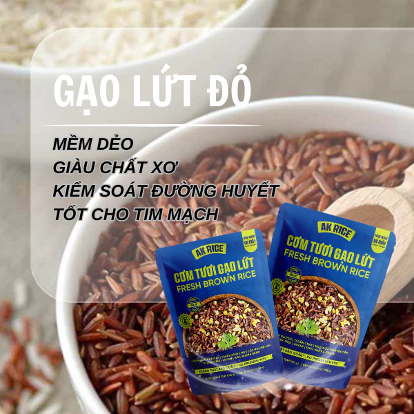 COMBO 3 Vị Cơm Tươi AK Rice Thuần Chay Thơm Ngon Mền Dẻo Từ Gạo ST25 Gạo Lứt Đỏ - 2