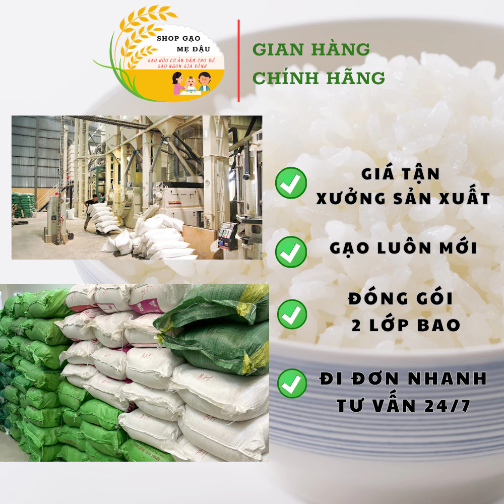 {MỚI} Gạo Tám Xoan Hải Hậu vụ mới đặc sản túi 10kg, dẻo cơm đậm vị ngon (2 lớp bao) - 2