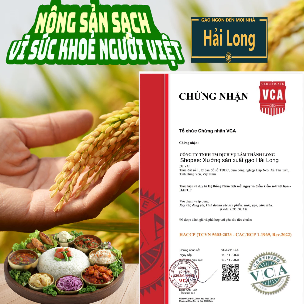 5KG Gạo Tám Xoan - Gạo Thơm Dẻo Ngọt - Gạo Dẻo Vừa, thơm cơm - Bena Organic - 2