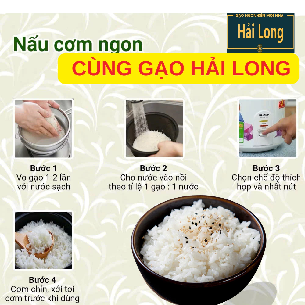 5KG Gạo Tám Xoan - Gạo Thơm Dẻo Ngọt - Gạo Dẻo Vừa, thơm cơm - Bena Organic - 3