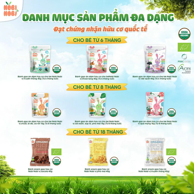 Bánh gạo Jasmine Hữu Cơ NOBI NOBI cho bé ăn dặm từ 6m - 5