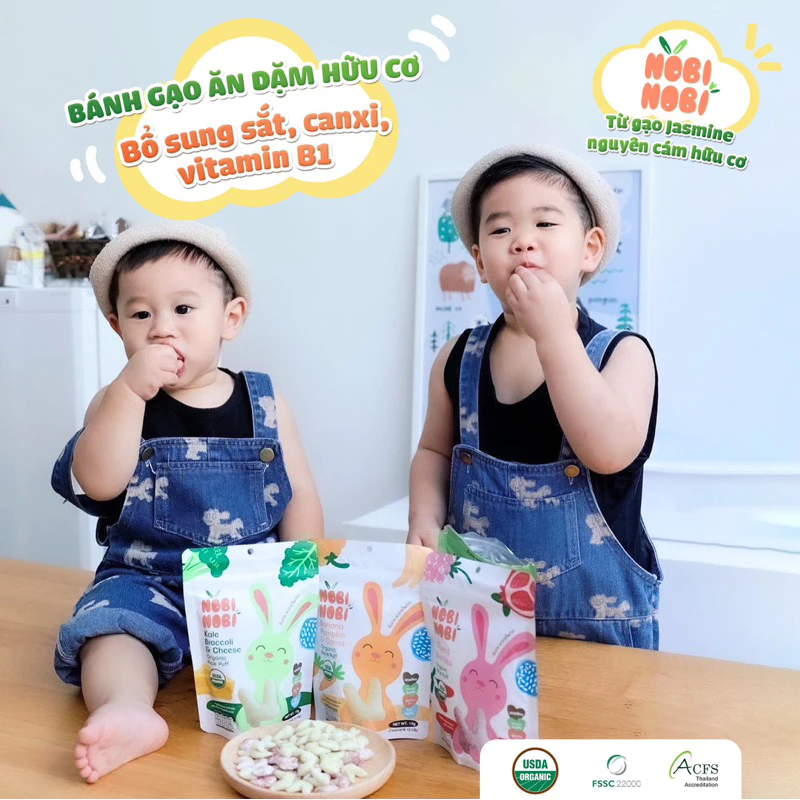 Bánh gạo Jasmine Hữu Cơ NOBI NOBI cho bé ăn dặm từ 6m - 4