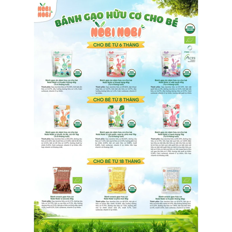 Bánh gạo Jasmine Hữu Cơ NOBI NOBI cho bé ăn dặm từ 6m - 5