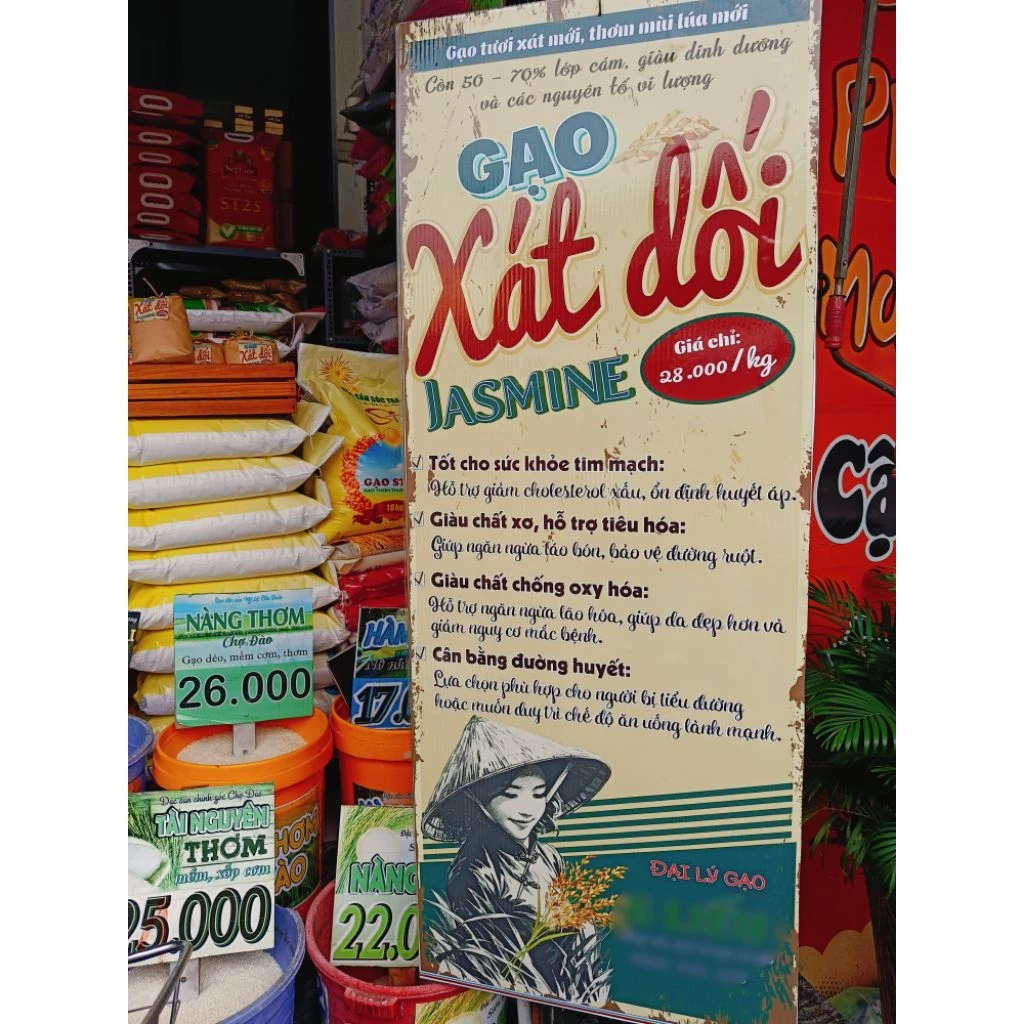 5kg gạo Jasmine xát dối - gạo tươi xát mới, giàu vitamin & các nguyên tố vi lượng - tốt cho người tiểu đường.