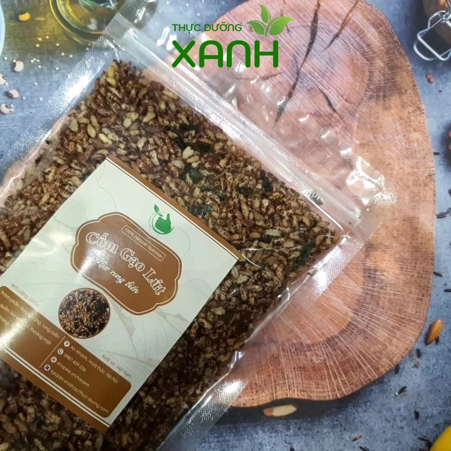 [Không Gia Vị] 250Gr Cốm Gạo Lứt Rang / Cốm Gạo Lức / Gạo Lứt Sấy Rong Biển - Thực Dưỡng Xanh - 5