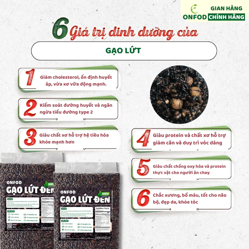 COMBO 5KG Gạo lứt đen gạo st25 gạo séng cù gạo nhật dẻo ONFOD ăn dặm cho bé ăn kiêng giảm cân healthy - 2