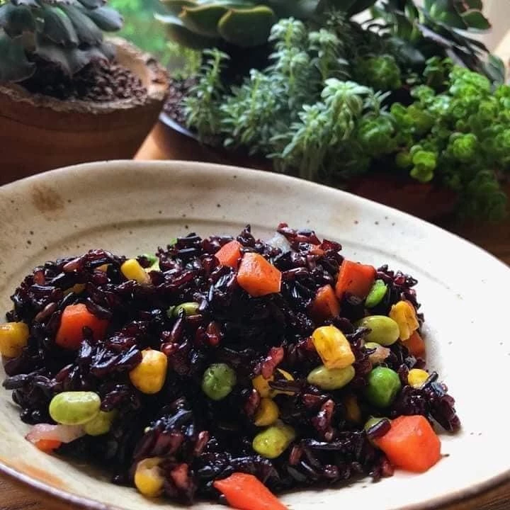 Gạo lứt đen Điện Biên, gạo lứt tím than Tôm Vàng 1kg, gạo dẻo ăn giảm cân - 4