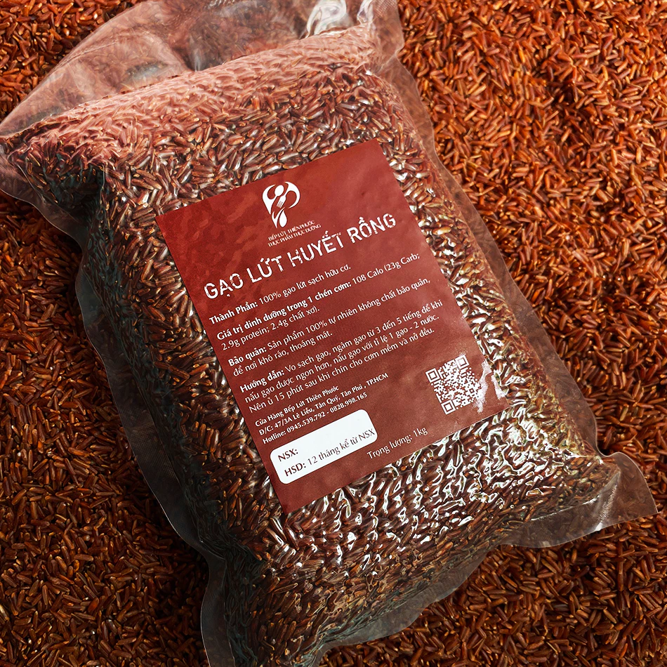 Combo 5 Kí Gạo Lứt Huyết Rồng Hữu Cơ - Gạo Lứt Đỏ Huyết Rồng Ăn Kiêng Giảm Cân Hút Chân Không - 2