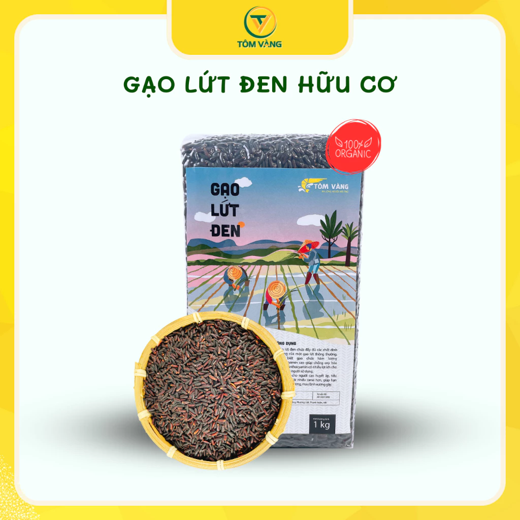 Gạo lứt đen và các loại gạo lứt - Túi hút chân không 1kg - TÔM VÀNG