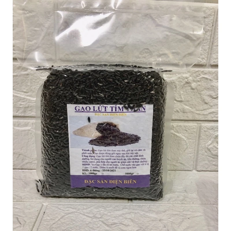 1kg Gạo Lứt Tím Than Điện Biên Loại 1 - Gạo Lứt đen thơm dẻo - 5