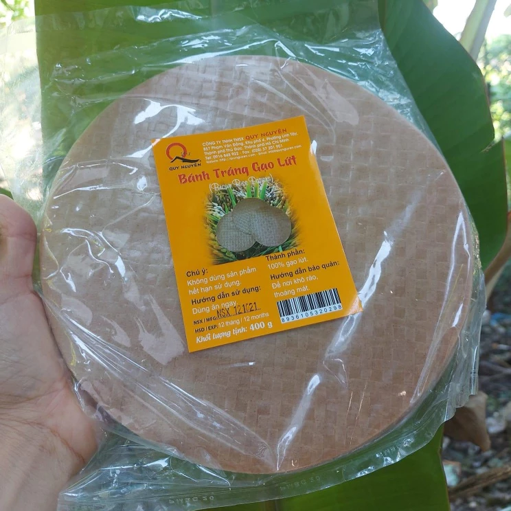 Bánh tráng gạo lứt Quy Nguyên Tuệ Hải 400gram - bánh đa gạo lứt - 3