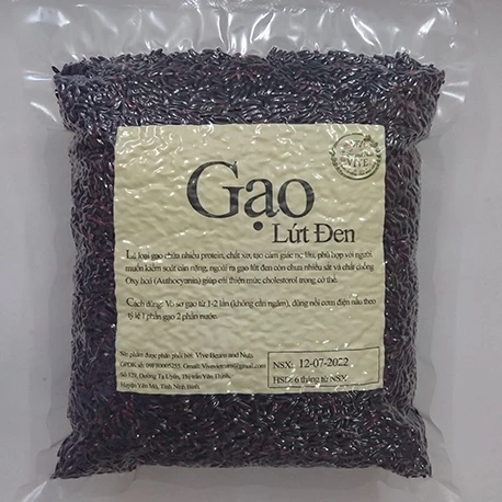 Gạo Lứt Đen Vive (gạo lứt than) túi 1kg hút chân không