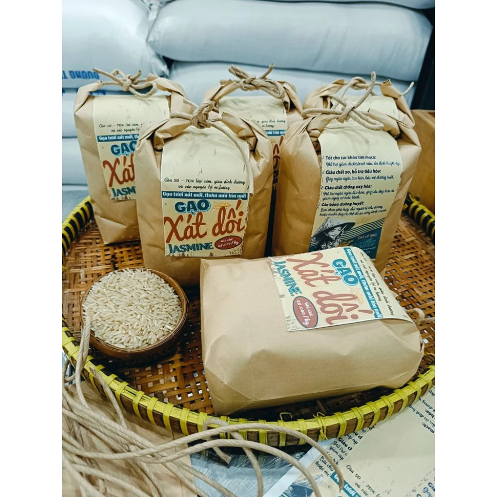 5kg gạo Jasmine xát dối - gạo tươi xát mới, giàu vitamin & các nguyên tố vi lượng - tốt cho người tiểu đường. - 3