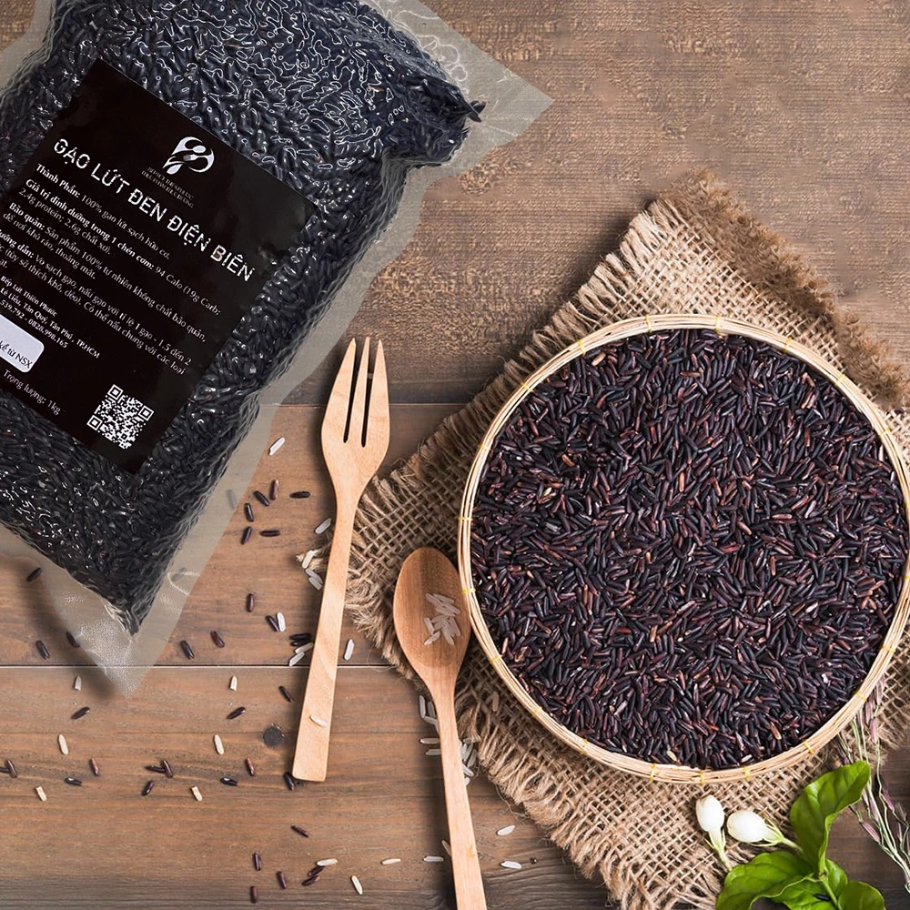 Gạo Lứt Đen Điện Biên (LOẠI NGON) 1 KG - Gạo Lứt Đen Hữu Cơ Cho Người Ăn Kiêng - Gạo Lứt Dẻo Thơm