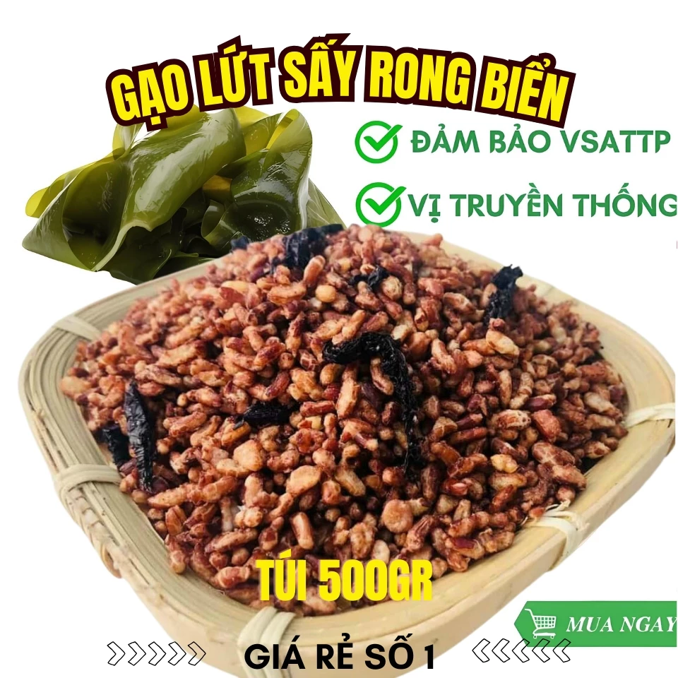 Gạo lứt giảm cân, gạo lứt huyết rồng rong biển, gạo lứt rong biển, phù hợp ăn kiềng tiểu đường 1Kg - 3