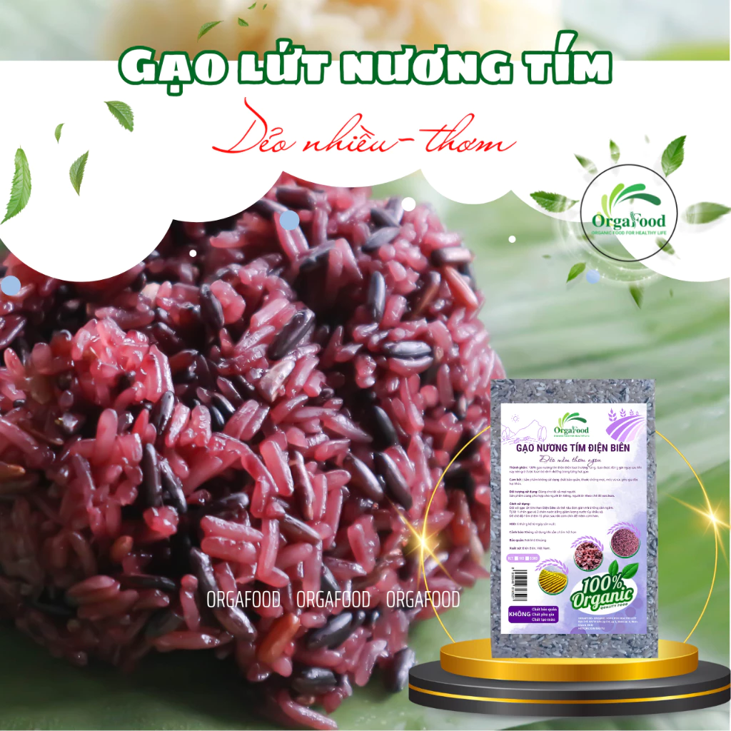 Combo 5 loại gạo lứt dẻo Điện Biên, Gạo lứt tím than (đen), gạo nâu dẻo, tam sắc, séng cù, nương tím, không cần ngâm - 4