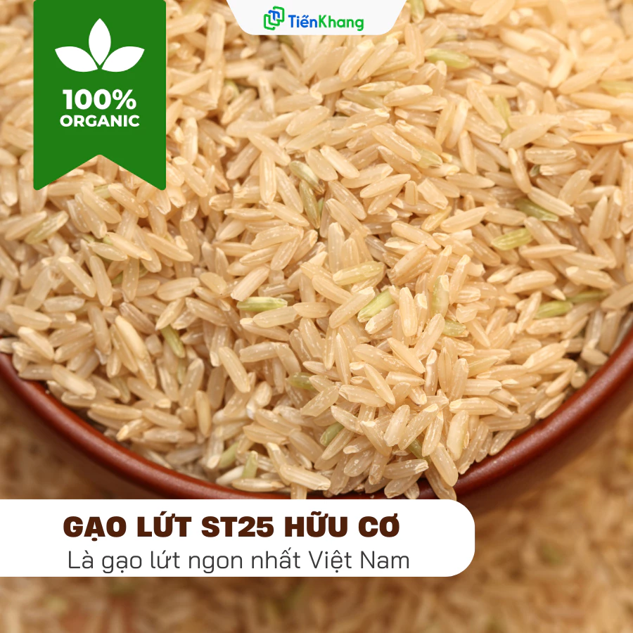 Gạo lứt ST25 hữu cơ - Túi 2kg - Gạo lứt trắng mềm dẻo xuất khẩu - Ăn lành mạnh, healthy, ăn thực dưỡng Tiến Khang - 3