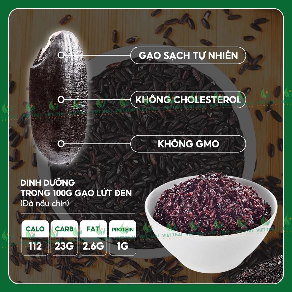 [Combo 7Kg Siêu Hời] Gạo Lứt Đen Việt Thái Organic Gạo Lứt Không Cần Ngâm Dẻo Mềm Ít Calo Eat Clean - 4