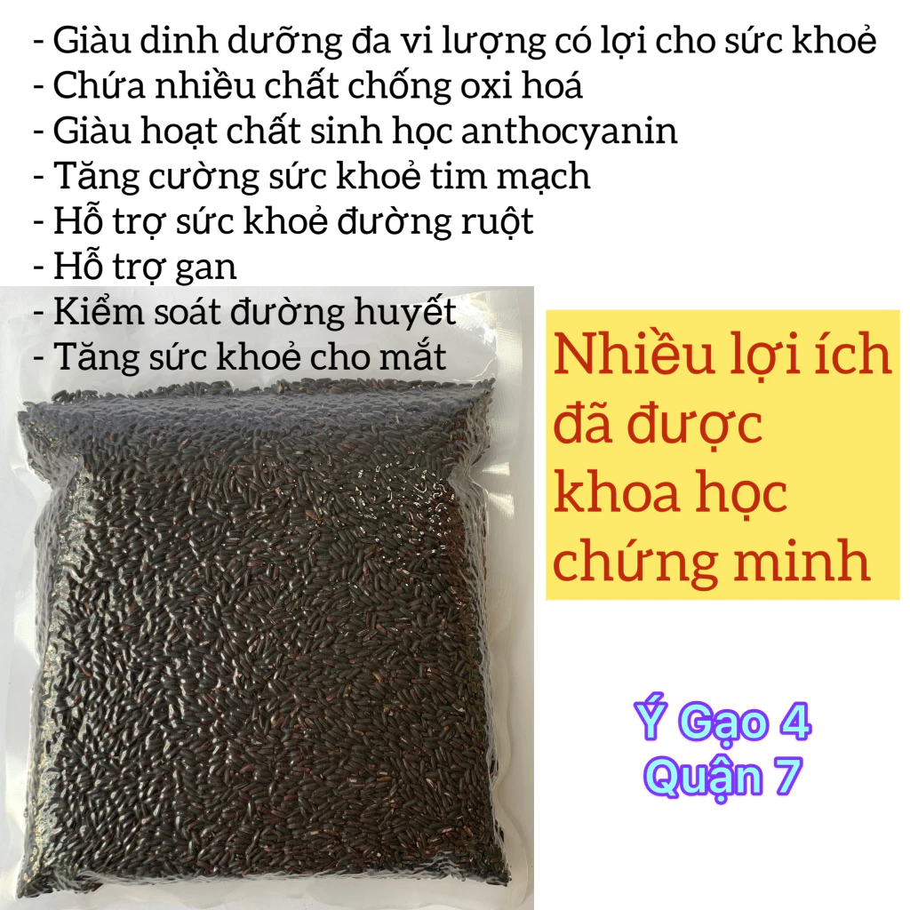Gạo Nếp Cẩm Nếp Than hút chân không túi 1kg - Thơm ngon dẻo ngọt, tốt cho tim mạch, làm sữa chua nếp cẩm - 2