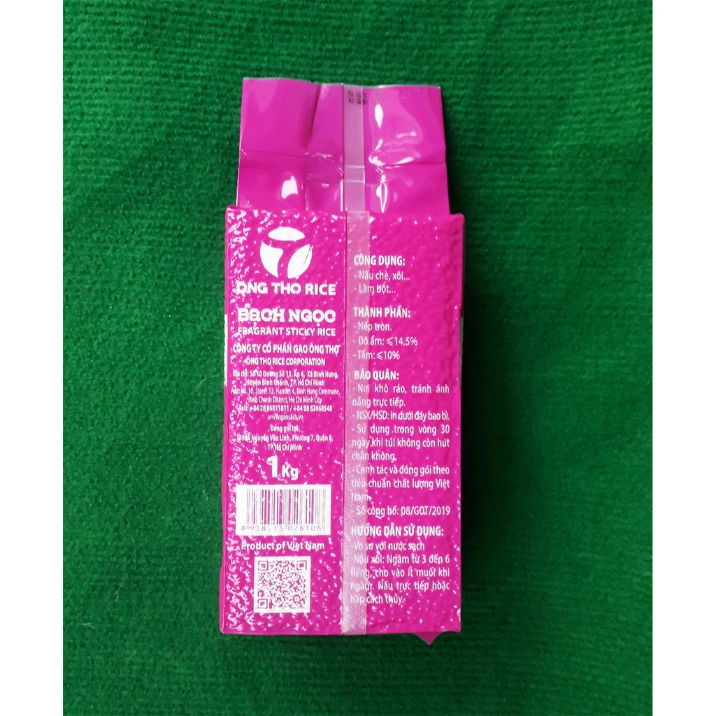 Gạo Nếp Bắc Bạch Ngọc Túi 1Kg - Gạo Ông Thọ - Nếp cái hoa vàng, Hạt tròn đều, cơm dẻo mềm - 3