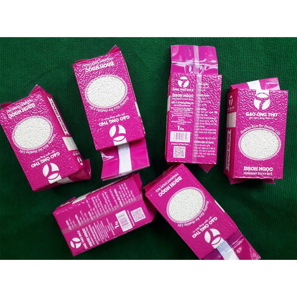 Gạo Nếp Bắc Bạch Ngọc Túi 1Kg - Gạo Ông Thọ - Nếp cái hoa vàng, Hạt tròn đều, cơm dẻo mềm - 6