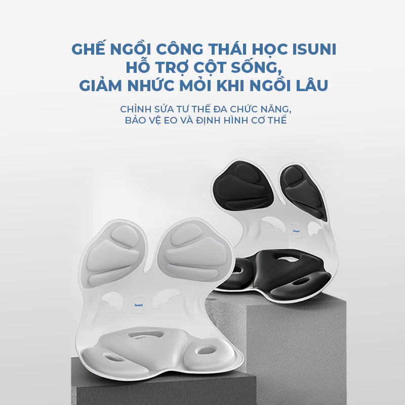 Ghế ISUNI BẢN ĐẶC BIỆT Ghế Tựa Lưng Chống Gù Ghế Công Thái Học Ứng Dụng 4 Sáng Chế Giảm Đau Mỏi Lưng