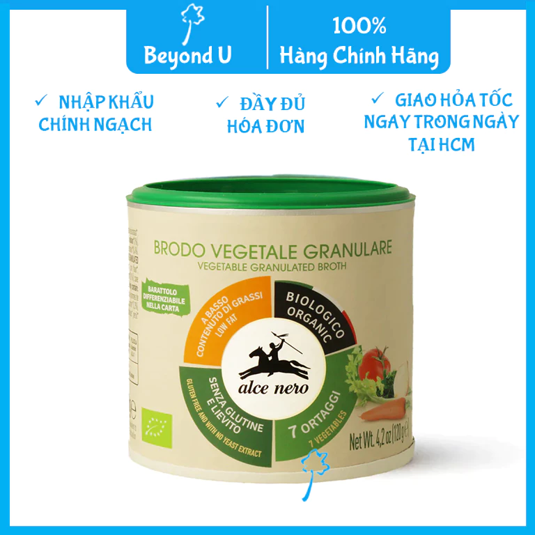 Hạt nêm hữu cơ Alce Nero 120g - hạt nêm từ rau củ Organic