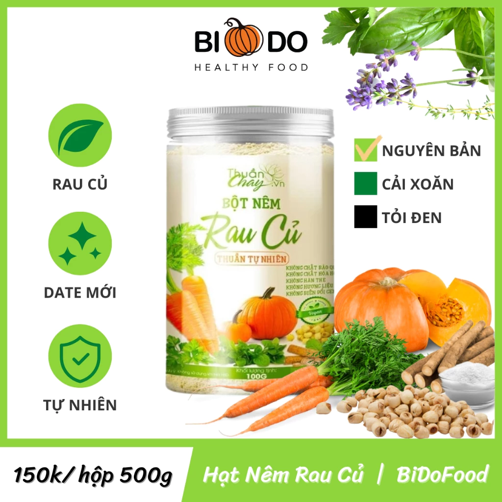 Hạt Nêm Rau Củ Cho Bé Ăn Dặm Thuần Chay - Bí Đỏ Food - Bột Nêm Chay Ngưu Bàng