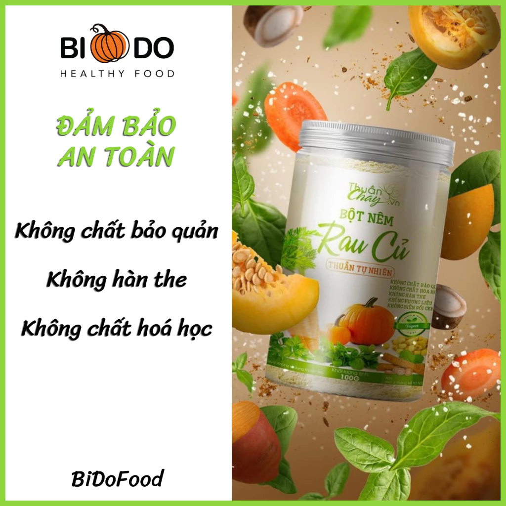 Hạt Nêm Rau Củ Cho Bé Ăn Dặm Thuần Chay - Bí Đỏ Food - Bột Nêm Chay Ngưu Bàng - 3