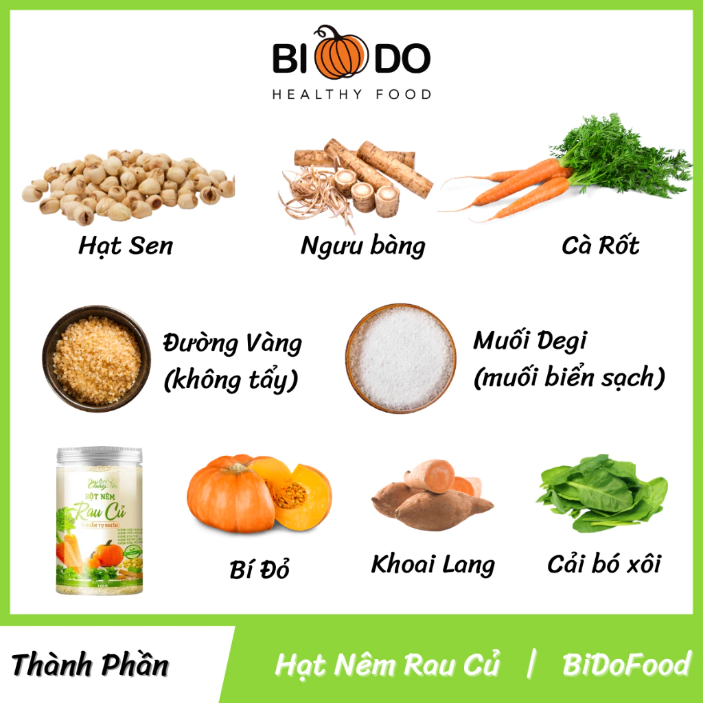Hạt Nêm Rau Củ Cho Bé Ăn Dặm Thuần Chay - Bí Đỏ Food - Bột Nêm Chay Ngưu Bàng - 4