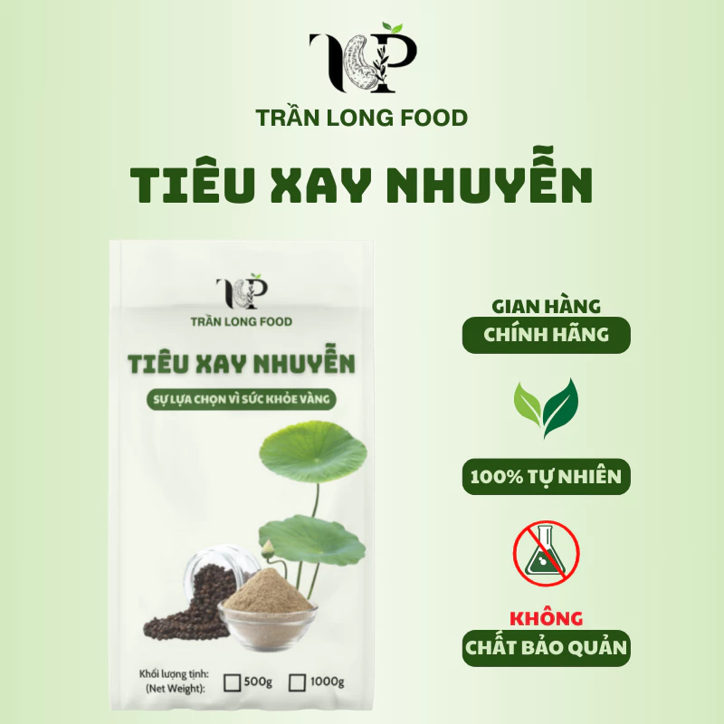 1kg Tiêu xay Nhuyễn nguyen chất - Hạt tiêu xay sạch , thơm ngon , không chất bảo quản-Trần Long Food - 2