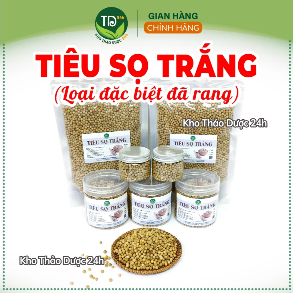 [100 gr] Hạt tiêu sọ, tiêu trắng Phú Quốc chính hiệu, cay, thơm, làm gia vị tẩm ướp, chiên, xào, kho cá, khử mùi tanh