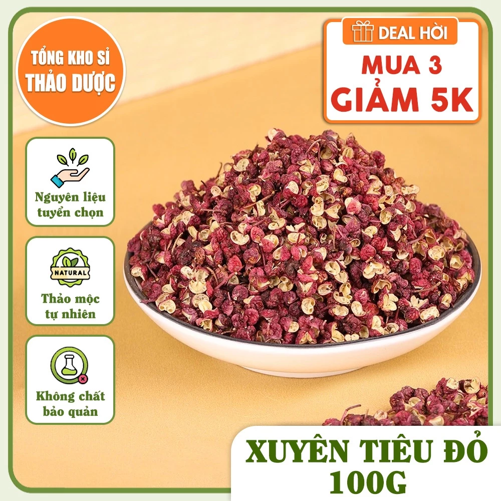 Hạt tiêu tứ xuyên 100g, xuyên tiêu đỏ khô, hoa tiêu làm gia vị, lẩu cay tứ xuyên, thơm, cay