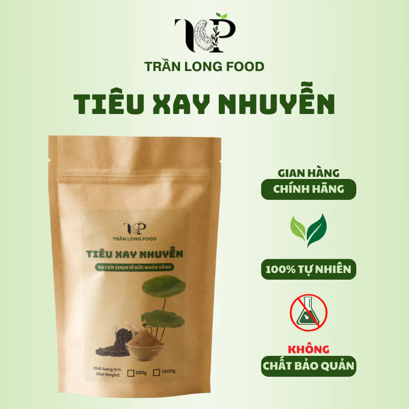 1kg Tiêu xay Nhuyễn nguyen chất - Hạt tiêu xay sạch , thơm ngon , không chất bảo quản-Trần Long Food