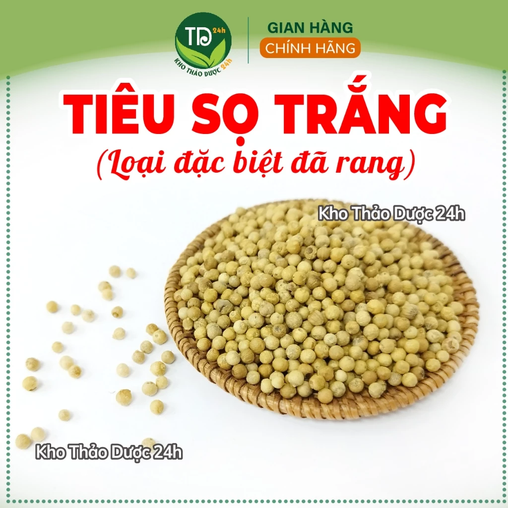 [100 gr] Hạt tiêu sọ, tiêu trắng Phú Quốc chính hiệu, cay, thơm, làm gia vị tẩm ướp, chiên, xào, kho cá, khử mùi tanh