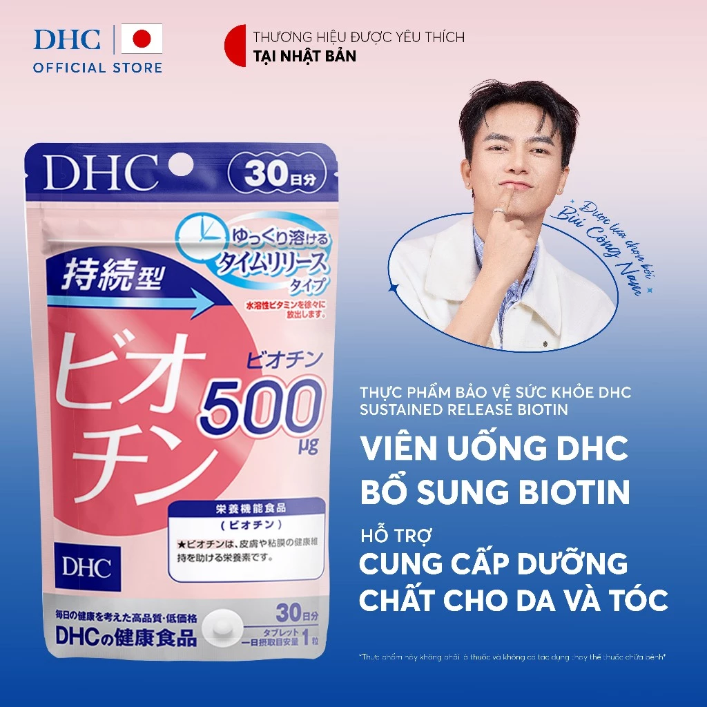 Viên uống DHC Biotin hỗ trợ tốt cho da và tóc (30 Ngày) - TPBVSK DHC Sustained Release Biotin