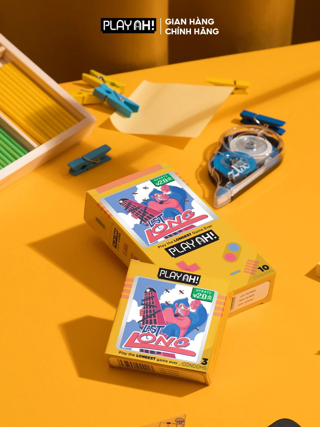 Bao Cao Su PlayAh Last Long Siêu Mỏng Kéo Dài Quan Hệ Thời Gian Hộp 3/Hộp 10 size 52mm - 2
