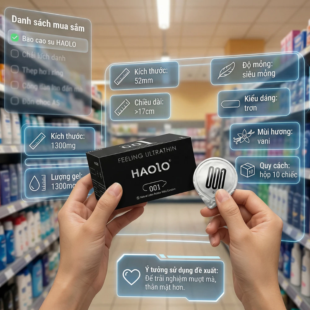 [𝗤𝘂𝗮̀ 𝘁𝗮̣̆𝗻𝗴] Bao cao su siêu mỏng kéo dài thời gian, bcs kéo dài thời gian cao cấp gân gai nhiều gel bôi trơn, 01 chiếc - 4