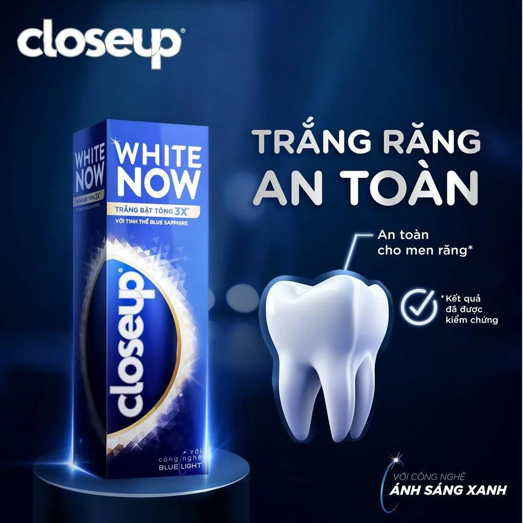 Combo 3 Kem đánh răng Closeup White Now - Trắng Bật Tông 3X TỨC THÌ với Công nghệ Ánh Sáng Xanh 100g - 6