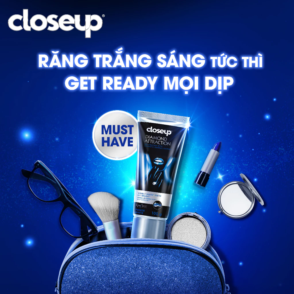 Bộ 3 Kem Đánh Răng Closeup Diamond Attraction - Trắng răng sau 1 lần chải 100g - 2