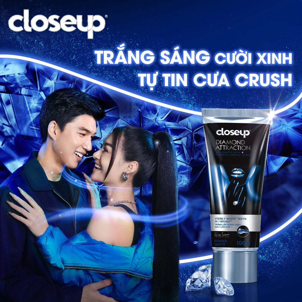 Bộ 3 Kem Đánh Răng Closeup Diamond Attraction - Trắng răng sau 1 lần chải 100g - 3