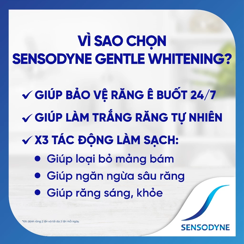 Kem đánh răng SENSODYNE Gentle Whitening 160g giúp giảm ê buốt hiệu quả và làm trắng răng tự nhiên - 3
