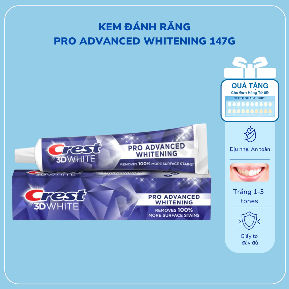 Kem đánh răng Crest 3D White Advanced Whitening 147G