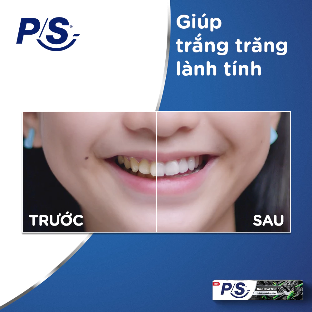 Bộ 3 Kem Đánh Răng P/S Trắng Răng Lành Tính - 100% Kiểm Chứng 230g/ hộp - 2