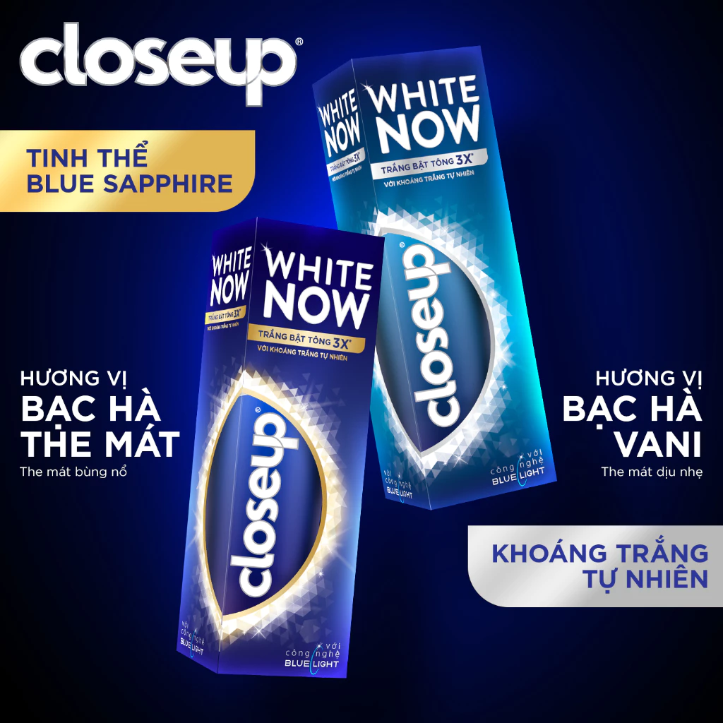 Kem đánh răng Closeup White Now - Trắng Bật Tông 3X TỨC THÌ với Công nghệ Ánh Sáng Xanh 100g - 5