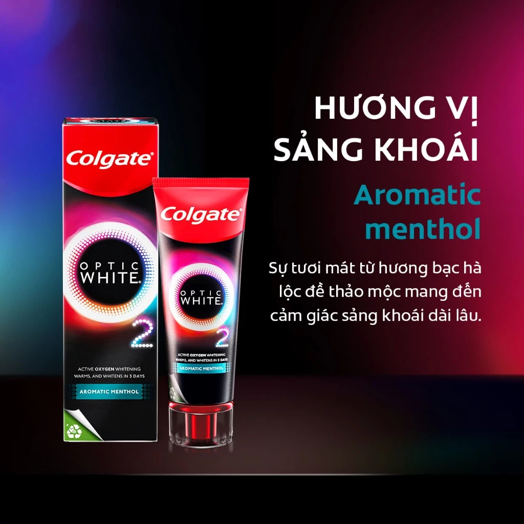 Kem Đánh Răng Colgate Optic White O2 Aromatic Menthol 85g - 3
