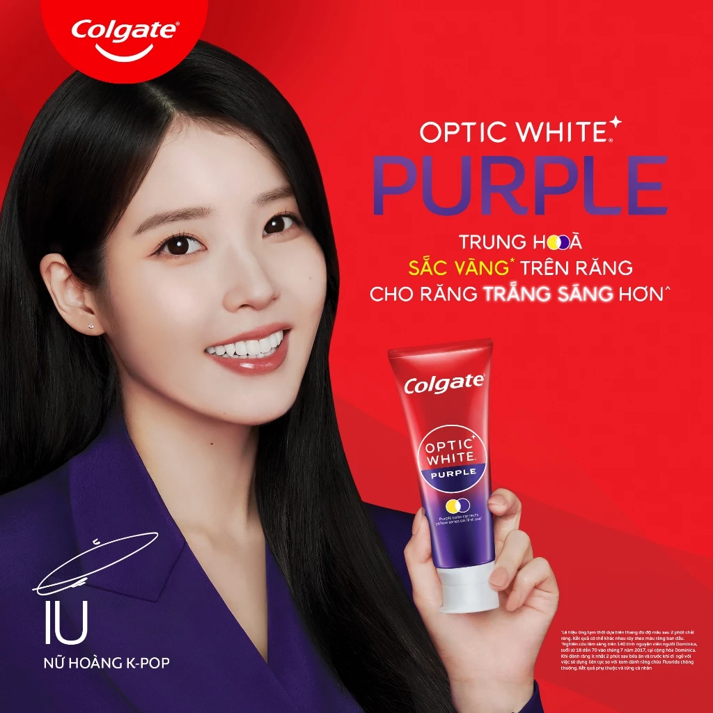 Kem Đánh Răng Colgate trắng răng Optic White Purple 100g công nghệ sắc tím, trung hòa ố vàng tức thì