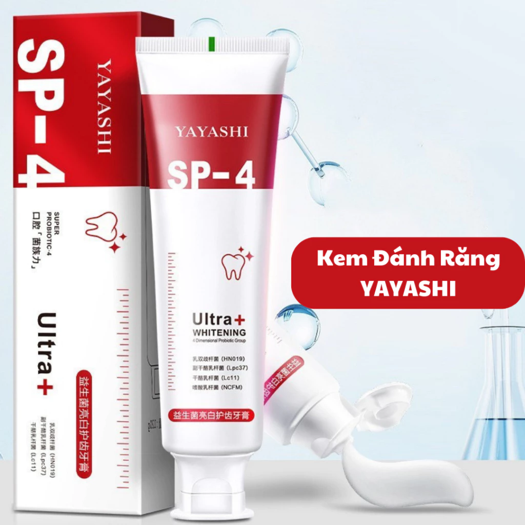 [ CHÍNH HÃNG ] Kem Đánh Răng SP-4 Yayashi Ultra+ Whitening 120g Trắng Sáng, Khử Mùi, Thơm Mát