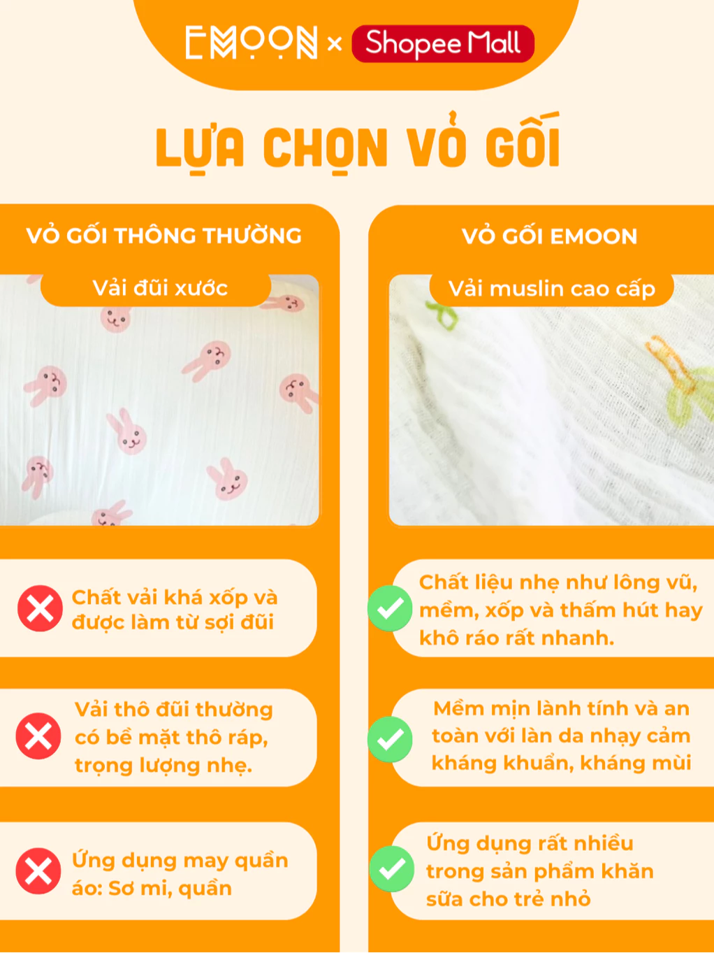Gối chống trào ngược EMOON, chất liệu muslin cao cấp thấm hút mồ hôi an toàn cho bé giảm thiểu tình trạng nôn trớ sau ăn - 6