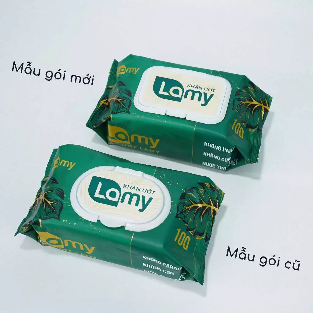 (CÓ QUÀ TẶNG) Thùng 10 gói khăn ướt Lamy 100 tờ không cồn không parabens cao cấp dành cho em bé - 2